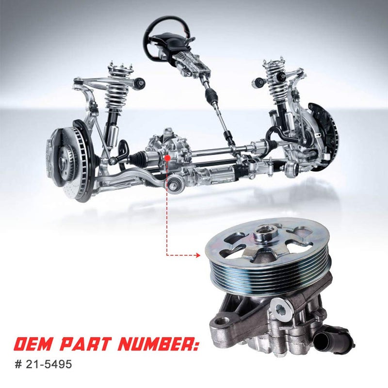 Apeixoto Power Steering Pump Replacement for 2008 2009 2010 2011 2012 Honda Accord with 2.4L Engine OE Replace # 21-5495 Power Steering Pump - Image 5